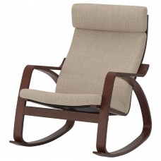 Крісло-гойдалка IKEA POANG коричневий бежевий (494.291.80)