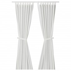 Штори із зав’язками IKEA LENDA білий 140x300 см (500.901.16)