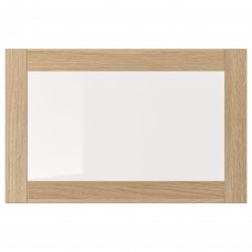 Стеклянная дверь IKEA SINDVIK беленый дуб прозрачное стекло 60x38 см (502.963.15)