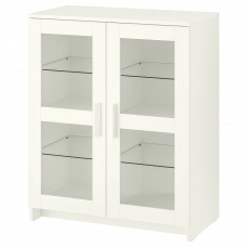 Шафа з дверима IKEA BRIMNES скло білий 78x95 см (503.006.66)