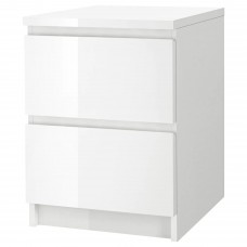 Комод з 2 шухлядами IKEA MALM білий 40x55 см (503.365.52)
