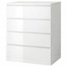 Комод с 4 ящиками IKEA MALM белый 80x100 см (504.240.54)