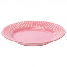 Тарілка десертна IKEA STRIMMIG рожева кераміка 21 см (504.431.75)