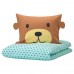 Комплект постельного белья IKEA KAPPHAST медведь бирюзовый 150x200/50x60 см (504.557.19)