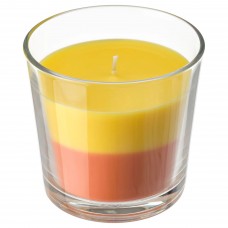 Свічка ароматична у склянці IKEA FORTGA банан-апельсин жовтий 9 см (504.825.67)