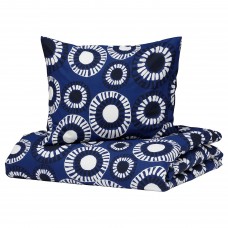 Комплект постельного белья IKEA KLIPPLOK сине-белый 150x200/50x60 см (504.978.56)