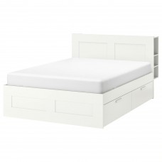 Каркас ліжка IKEA BRIMNES білий ламелі LEIRSUND 180x200 см (591.574.71)