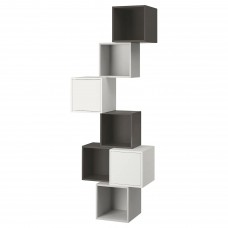 Комбінація настінних шаф IKEA EKET білий темно-сірий світло-сірий 80x35x210 см (591.891.32)