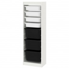 Комбінація стелажу IKEA TROFAST білий білий чорний 46x30x145 см (592.285.53)