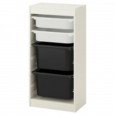 Комбінація стелажу IKEA TROFAST білий білий чорний 46x30x94 см (592.285.91)