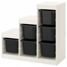 Стелаж для книг IKEA TROFAST білий чорний 99x44x94 см (592.286.71)