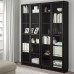 Стеллаж для книг IKEA BILLY / OXBERG черно-коричневый стекло 160x30x202 см (592.287.46)