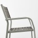 Стіл і 4 крісла з підлокітниками IKEA SJALLAND сад балкон темно-сірий бежевий 156x90 см (592.654.99)