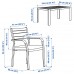 Стіл і 4 крісла з підлокітниками IKEA SJALLAND сад балкон темно-сірий бежевий 156x90 см (592.654.99)