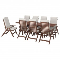 Стіл і 8 стільців IKEA APPLARO коричневий бежевий (592.687.75)