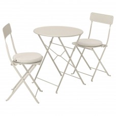 Стол и 2 складных стула IKEA SALTHOLMEN бежевый бежевый (592.691.24)