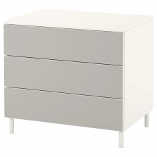 Комод з 3 шухлядами IKEA PLATSA білий світло-сірий 80x57x73 см (592.772.56)