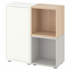 Комбінація шаф на ніжках IKEA EKET білий світло-сірий білений дуб 70x25x72 см (592.864.25)