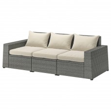 3-місний модульний диван IKEA SOLLERON темно-сірий бежевий 223x82x82 см (592.884.86)
