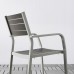 Стіл і 6 крісел з підлокітниками IKEA SJALLAND сад балкон темно-сірий бежевий 156x90 см (592.915.73)