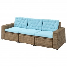3-місний модульний диван IKEA SOLLERON коричневий світло-блакитний 223x82x84 см (593.032.36)
