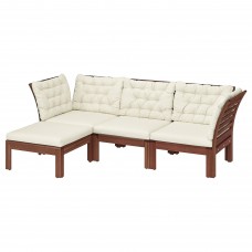3-місний модульний диван IKEA APPLARO коричневий бежевий 143/223x80x80 см (593.037.69)