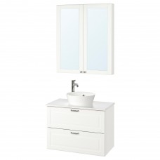Комплект мебели для ванной IKEA GODMORGON/TOLKEN / KATTEVIK белый под мрамор 82 см (593.045.04)
