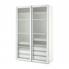 Гардероб IKEA PAX білий матове скло 150x66x236 см (593.057.25)