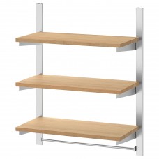 Комбінація навісних кухонних полиць IKEA KUNGSFORS нержавіюча сталь бамбук (593.083.28)