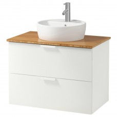 Шкаф для раковины IKEA GODMORGON/TOLKEN / TORNVIKEN белый бамбук 82x49x74 см (593.087.62)