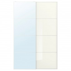 Пара раздвижных дверей IKEA AULI / FARVIK зеркальное стекло белое стекло 150x236 см (593.111.75)