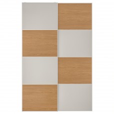 Пара раздвижных дверей IKEA MEHAMN светло-серый темно-серый 150x236 см (593.195.29)