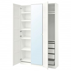 Гардероб IKEA PAX / BERGSBO/VIKEDAL белый зеркальное стекло 150x38x236 см (593.289.15)