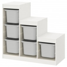 Стелаж для книг IKEA TROFAST білий сірий 99x44x94 см (593.293.78)