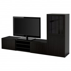 Комбінація шаф для TV IKEA BESTA чорно-коричневий 240x42x129 см (593.306.40)