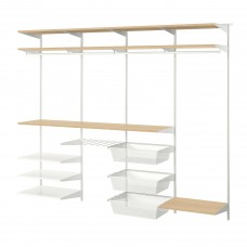 4 секции шкафа-стеллажа IKEA BOAXEL белый 250x40x201 см (593.323.85)