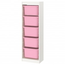 Комбинация стелажа IKEA TROFAST белый розовый 46x30x145 см (593.358.93)
