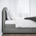 Ліжко з м'якою оббивкою IKEA HAUGA сірий 90x200 см (593.365.95)