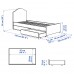 Кровать с мягкой оббивкой IKEA HAUGA серый 90x200 см (593.365.95)