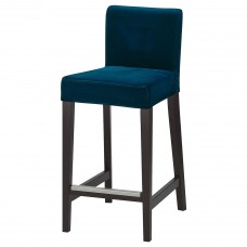 Барний стілець IKEA HENRIKSDAL темно-коричневий зелено-синій 63 см (593.368.78)