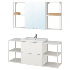 Комплект мебели для ванной IKEA ENHET / TVALLEN белый 140x43x65 см (593.376.08)