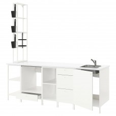 Кухня IKEA ENHET білий 243x63.5x241 см (593.379.34)