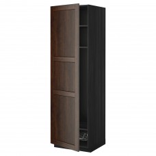 Модуль кухонної шафи IKEA METOD чорний коричневий 60x60x200 см (593.726.73)