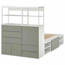 Комбінація меблів IKEA PLATSA білий сіро-зелений 140x244x163 см (593.847.27)