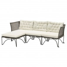 3-місний модульний диван IKEA JUTHOLMEN темно-сірий бежевий 210x73/138 см (593.851.71)