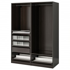 Гардероб IKEA PAX чорно-коричневий 150x58x201 см (593.856.80)