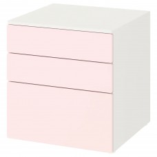 Комод з 3 шухлядами IKEA SMASTAD / PLATSA білий блідо-рожевий 60x57x63 см (593.875.61)