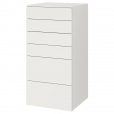 Комод з 6 шухлядами IKEA SMASTAD / PLATSA білий білий 60x57x123 см (593.876.55)