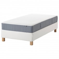 Континентальная кровать IKEA ESPEVAR/VESTEROY белый матрас средней жесткости светло-голубой 90x200 см (593.896.83)