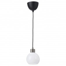 Світильник підвісний IKEA JAKOBSBYN / SKAFTET білий нікельований 15 см (593.925.29)